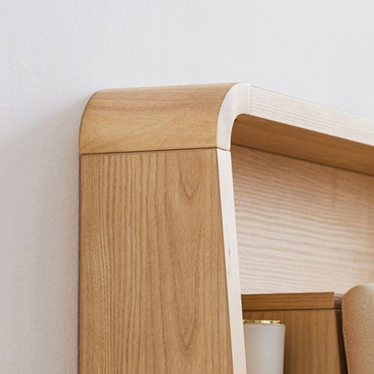 Nordic Solid Wood Bookcase Included Bed Frame Lift Up Storage Bed