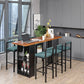 Industrial Style Bar Table 42-inch Height Brown Wood Top Metal Base Bistro Table Clearhalo 'Bar Furniture' 'Bar Tables' 'bar_tables' 'furn' 'furn_bar_tables' 'Furniture' 'furniture_bar_tables' 'Kitchen & Dining Furniture' 'kitchen&dining_furn' 'kitchen' 1200x1200_5981d8fd-7302-4f41-a85c-ae85a174a921