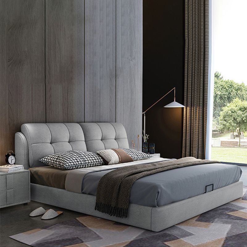 Rangement en bois de pin contemporain avec dossier de tête de tête de rangement