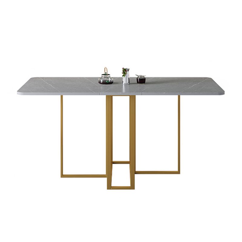 Modern Gray Dining Table Sintered Stone Drop-Leaf 59" Dining Table for Home Use Clearhalo ' dining_table' 'Dining Tables & Seating' 'Dining Tables' 'furn' 'furn_dining_table' 'Furniture' 'furniture_dining_table' 'Kitchen & Dining Furniture' 'kitchen&dining_furn' 'kitchen' 'kitchen_dining_table' 1200x1200_5983792a-17ba-4533-a92a-26e3ec7e9ab7