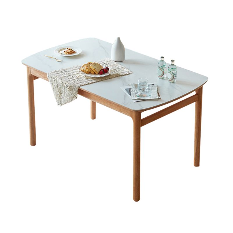Solid Wood Frame Dining Table Rectangle Dinette Table for Home Clearhalo 'Dining Tables & Seating' 'Dining Tables' 'dining_table' 'furn' 'furn_dining_table' 'Furniture' 'Kitchen & Dining Furniture' 1200x1200_5983ac0f-cb92-4184-94f2-7205a556bf17