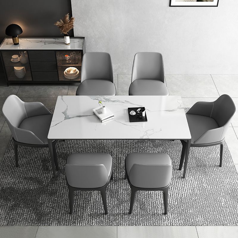 Rectangle Dining Site Table Simplicity Style Stone Furniture with 4-foot Clearhalo ' dining_table' 'Dining Tables & Seating' 'Dining Tables' 'furn' 'furn_dining_table' 'Furniture' 'furniture_dining_table' 'Kitchen & Dining Furniture' 'kitchen&dining_furn' 'kitchen' 'kitchen_dining_table' 1200x1200_59840e65-35af-4a4d-bdc8-603dfc08c813