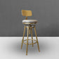 Nordic Armless Counter Stool Iron Bar Stool with Seat and Pedal