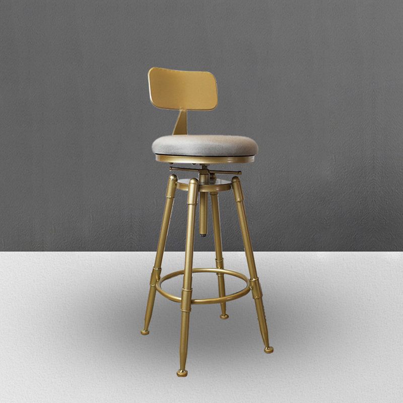 Nordic Armless Counter Stool Iron Bar Stool with Seat and Pedal