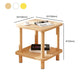 Modern Rectangular Corner Table Double Tier Wood Side End Table
