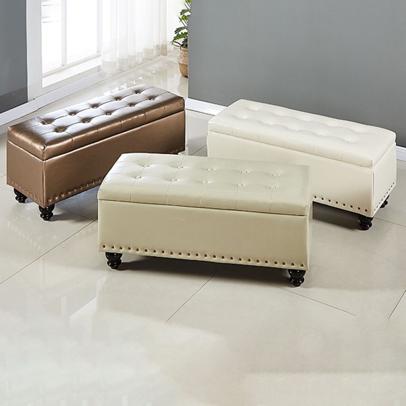 15.7" W Cushioned Seating Bench Mid-Century Modern Upholstered Bench Clearhalo 'Benches' 'Chairs & Seating' 'furn' 'furn_benches' 'Furniture' 'Living Room Furniture' 1200x1200_598641f5-4674-473d-a4d8-dd4c735aceaf