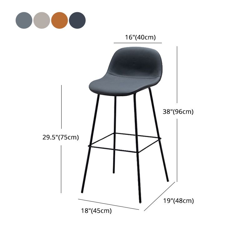 Contemporary Counter Bar Stool Leather Backrest Bar Stool with Footrest Clearhalo 'Bar Furniture' 'Bar Stools' 'bar_stools' 'furn' 'furn_bar_stools' 'furniture_bar_stools' 'Kitchen & Dining Furniture' 'kitchen&dining_furn' 'kitchen' 'kitchen_furn' Furniture' 1200x1200_5986f2a9-54eb-4025-b0cd-6adab4120b1a
