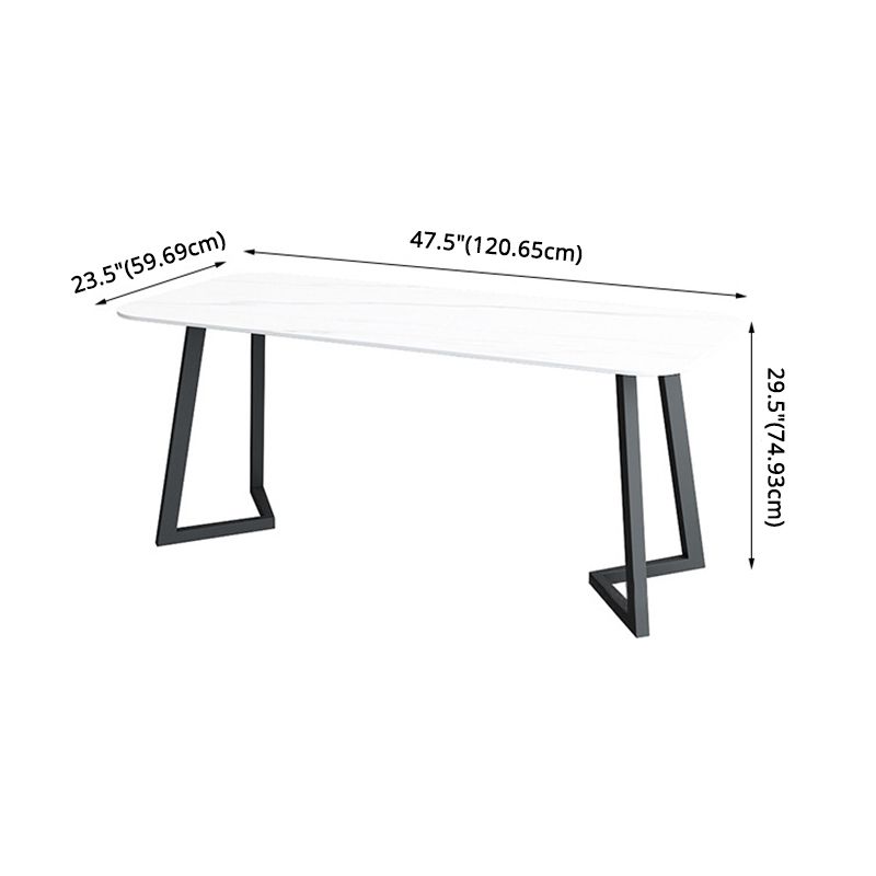 Contemporary Sintered Stone Standard Dining Set Black & White Rectangle Shape Dining Set for Kitchen Clearhalo 'Dining Room Sets' 'Dining Tables & Seating' 'dining_room_set' 'furn' 'furn_dining_room_set' 'Furniture' 'furniture_dining_room_set' 'Kitchen & Dining Furniture' 'kitchen&dining_furn' 'kitchen' 1200x1200_5986fb9f-7da9-4738-a23f-c5a924099787