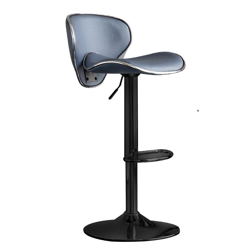 Scandinavian Metal Stool Fabric Upholstered Round Seat Counter Stool in Matte Finish Clearhalo 'Bar Furniture' 'Bar Stools' 'bar_stools' 'furn' 'furn_bar_stools' 'Furniture' 'Kitchen & Dining Furniture' 1200x1200_59872f21-274a-4bfe-9c05-10a26d402622