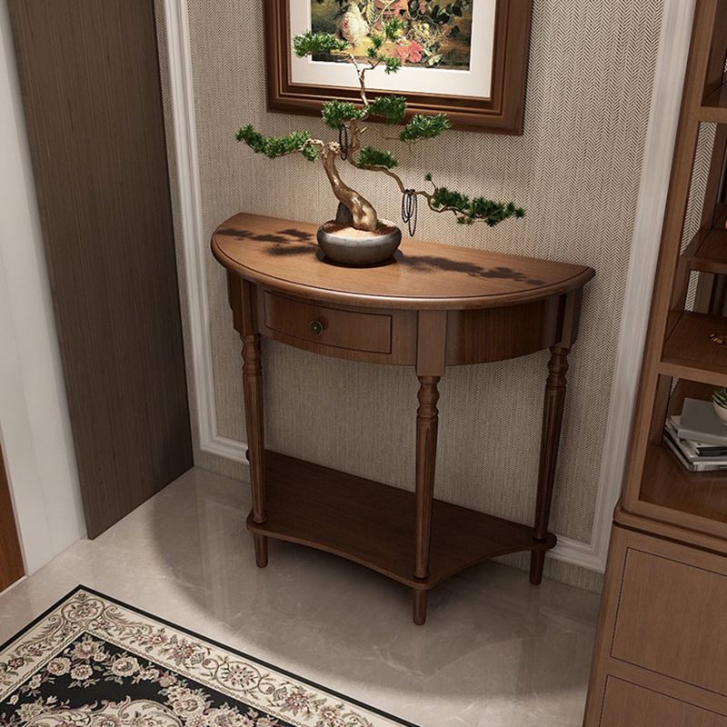 Storage Solid Wood Console Table Half Moon Mid-Century Modern Console Clearhalo 'Console Tables' 'console_tables' 'Entry & Mudroom Furniture' 'furn' 'furn_console_tables' 'Furniture' 1200x1200_5987813e-fbda-40c4-88e0-069753eaa05d