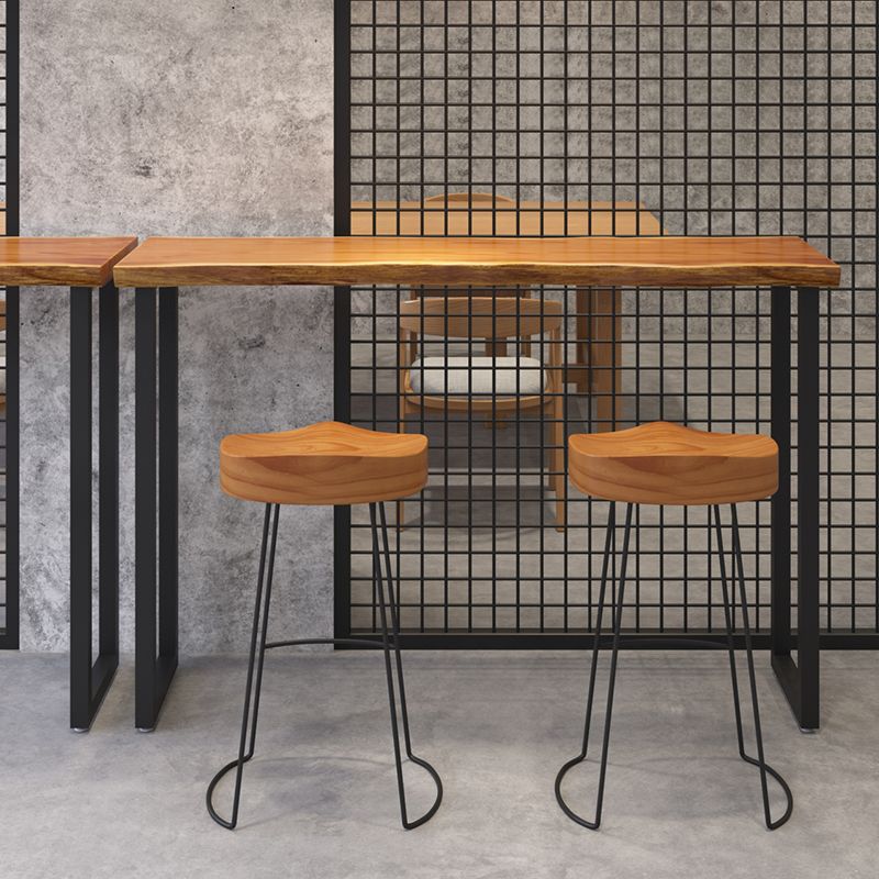 Industrial Solid Wood Bar/Dinette Table Indoor Natural Sled Cocktail Bar Table