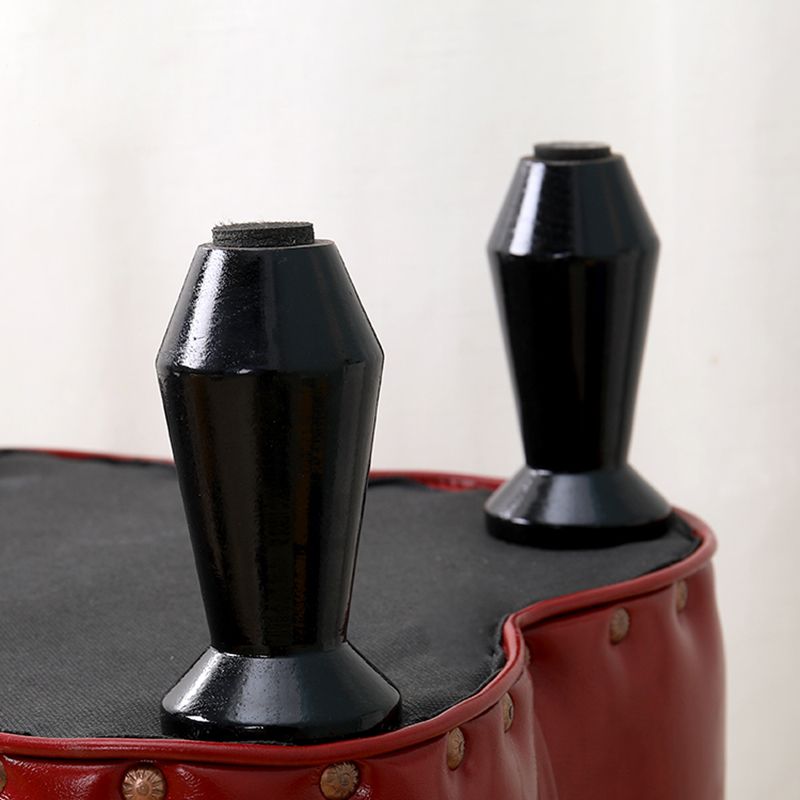 Leather Ottoman Clover Shape Color Panel Tufted Water Resistant Nailhead Trim Ottoman