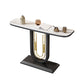 Black Pedestal Table Modern Half Moon Accent Tablel for Hall