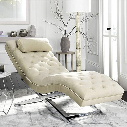 Contemporary Velvet Chaise Armless Tufted Lounge Chair for Living Room Clearhalo 'Chairs & Seating' 'Chaise Lounge' 'chaise_lounge' 'furn' 'furn_chaise_lounge' 'Furniture' 'Living Room Furniture' 1200x1200_598bcdb9-861c-445a-ae71-cb4e73b2aac3