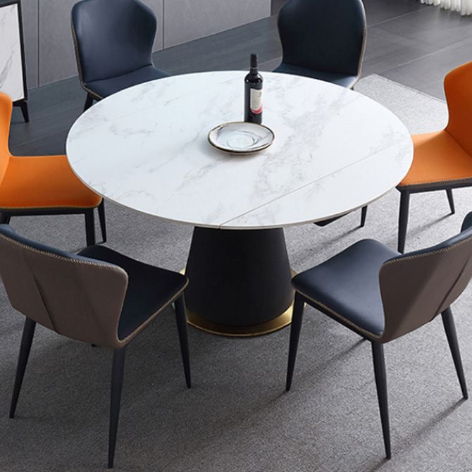 Modern Style Sintered Stone Dining Table White Round Table with Pedestal Clearhalo ' dining_table' 'Dining Tables & Seating' 'Dining Tables' 'Furniture' 'furniture_dining_table' 'Kitchen & Dining Furniture' 'kitchen&dining_furn' 'kitchen' 'kitchen_dining_table' 1200x1200_598bd168-bbb2-4ab6-a0d9-0cf7cc90cdbd