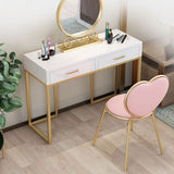 Contador de maquillaje blanco brillante 15.74 "Tablas de tocador de ancho con cajones de almacenamiento