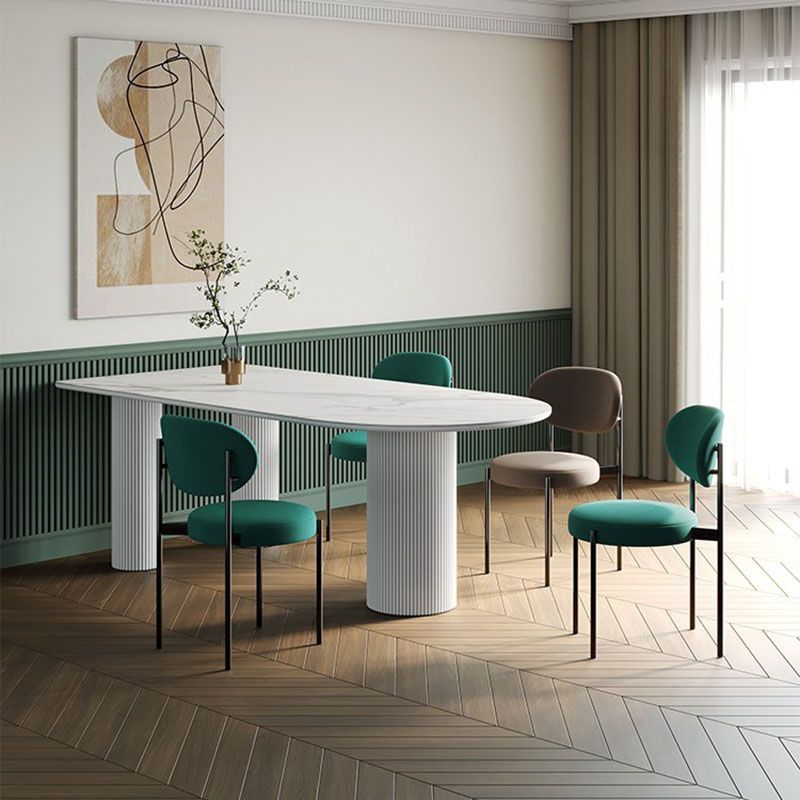 Wood Tripod Dining Table Modern White Stone Center Top Dining Site Table Clearhalo 'Dining Tables & Seating' 'Dining Tables' 'dining_table' 'furn' 'furn_dining_table' 'Furniture' 'furniture_dining_table' 'Kitchen & Dining Furniture' 'kitchen' 'kitchen_dining_table' 1200x1200_598c3822-9801-4882-9622-8b200590452b