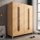 Modern Style Wardrobe Cabinet Wood Clothes Rail Wardrobe Armoire with Shelves