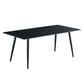 Rectangle Industrial Stone Table Standard Height Kitchen Table with 4 Legs