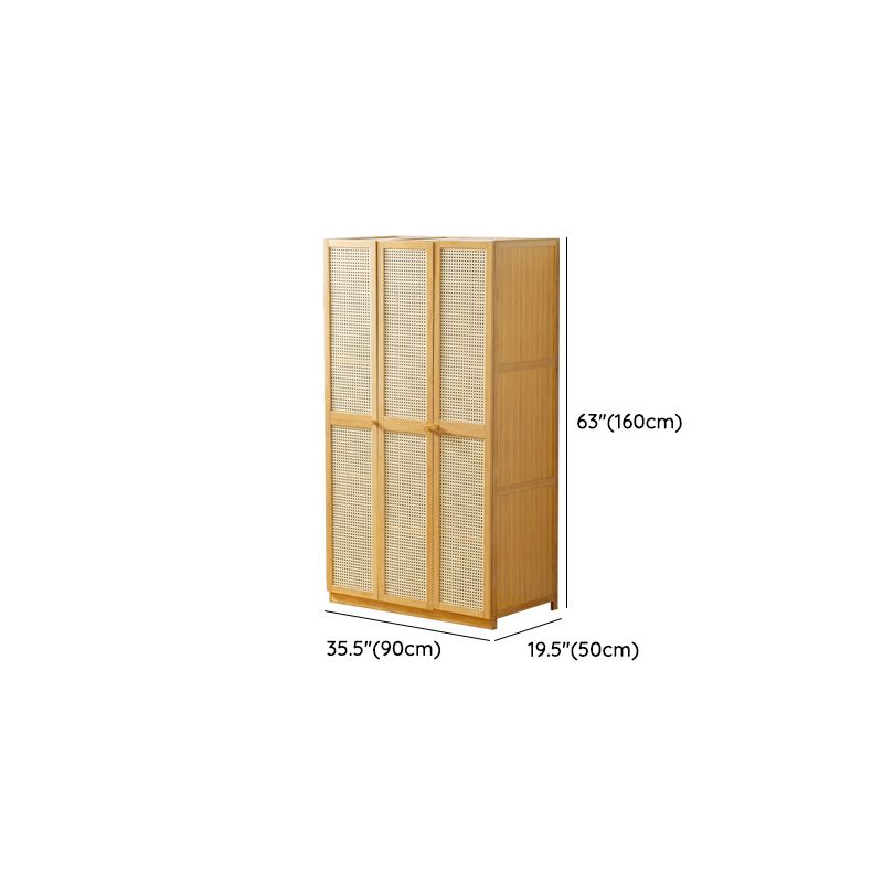 Traditional Natural Wood Wardrobe Freestanding Wardrobe with Soft Close Doors