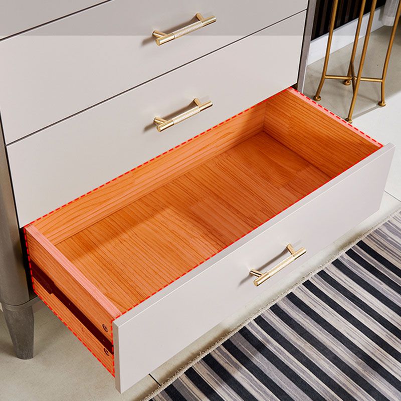 Glam houten opbergkist 16 "brede slaapkamermist in grijs met laden