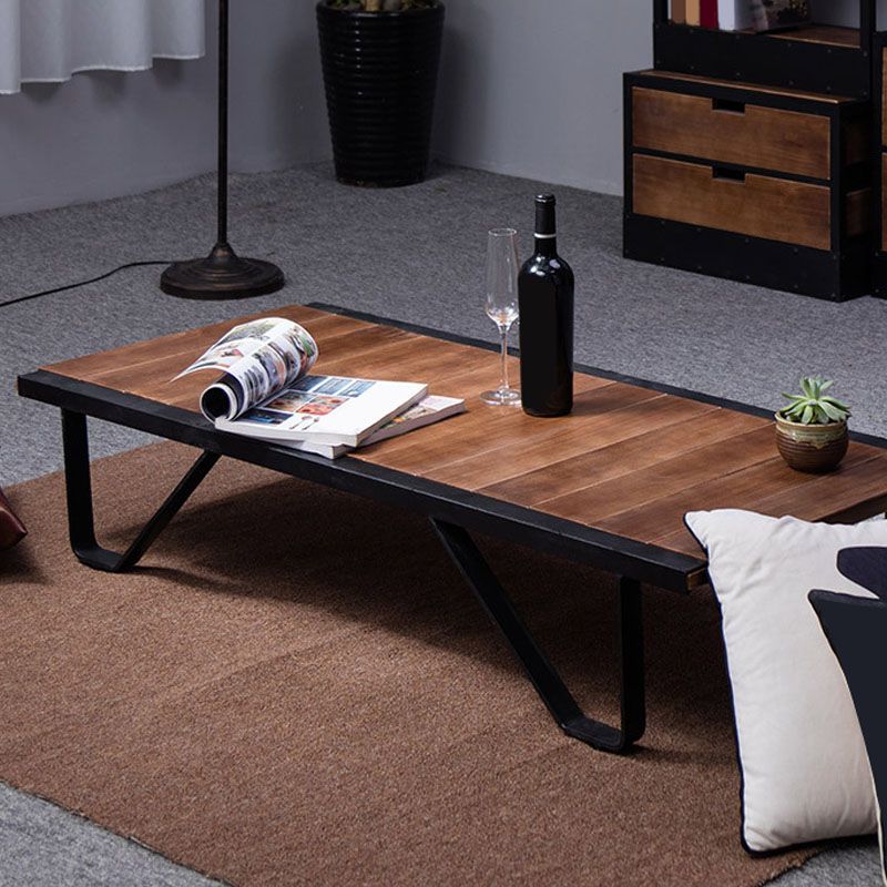 Rectangle Solid Wood Coffee Table Modern 4 Legs Coffee Cocktail Table