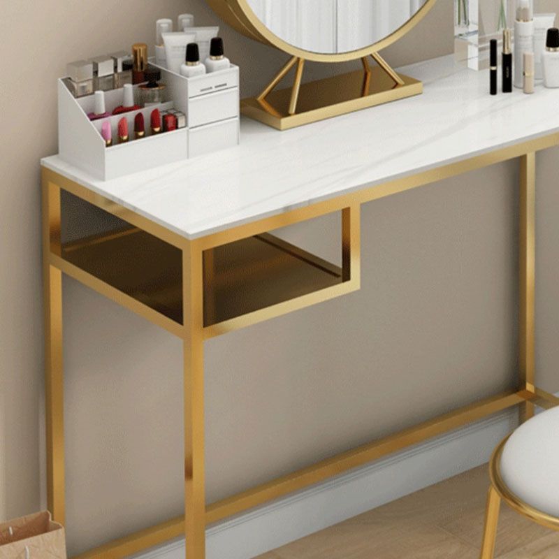 Glam Metall Waschtisch Make -up -Tisch Set Slate Top Waschtisch Schminktisch