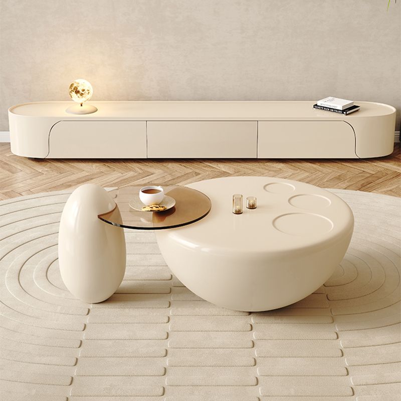 Wooden Coffee Table Round Nesting Coffee Table Set for Living Room Clearhalo 'Coffee & Accent Tables' 'Coffee Tables' 'coffee_tables' 'furn' 'furn_coffee_tables' 'Furniture' 'Living Room Furniture' 1200x1200_5992e09a-0411-4086-a179-da86d11b147f