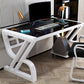 Hedendaags glas Top Office Desk 29.53-inch Tall Writing Desk