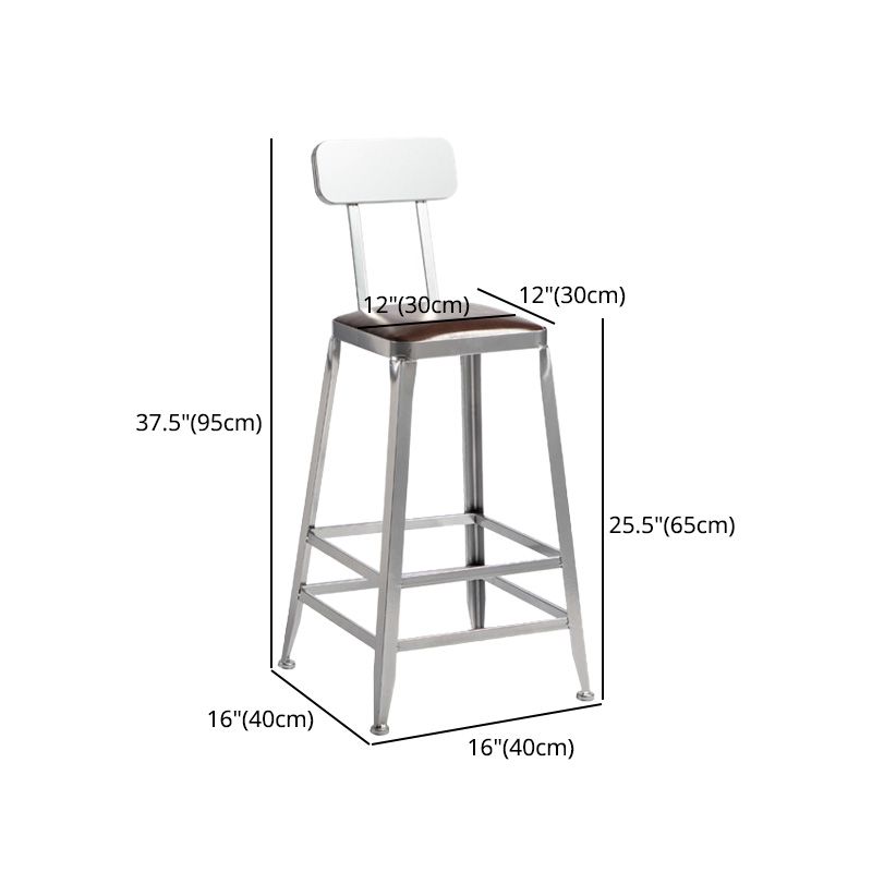 Industrial Coffee Shop Footrest Stools Silver Iron Bar Stool Clearhalo 'Bar Furniture' 'Bar Stools' 'bar_stools' 'furn' 'furn_bar_stools' 'Furniture' 'furniture_bar_stools' 'Kitchen & Dining Furniture' 1200x1200_59957109-b896-4d2f-a53e-de8d325c1cf7