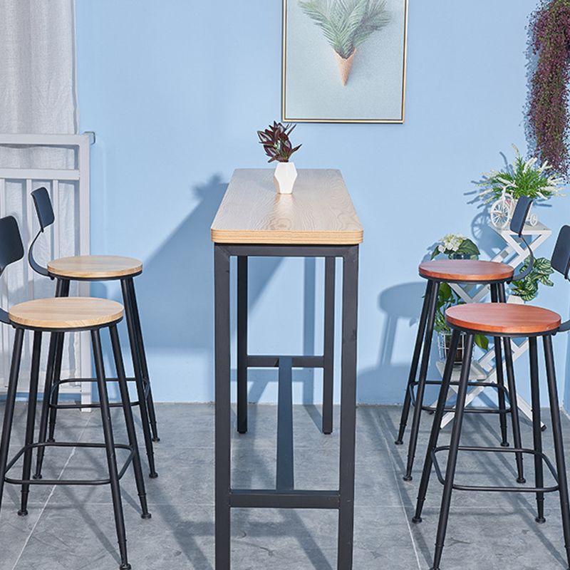 Industrial 1/2/3/5 Pieces Solid Wood Bar Table Set Fixed Counter Set for Home Use Clearhalo 'Bar Furniture' 'furn' 'furn_home_bar_bar_sets' 'Furniture' 'Home Bars & Bar Sets' 'home_bar_bar_sets' 'Kitchen & Dining Furniture' 1200x1200_5995a4cc-1622-410e-a319-ab13fbb34456