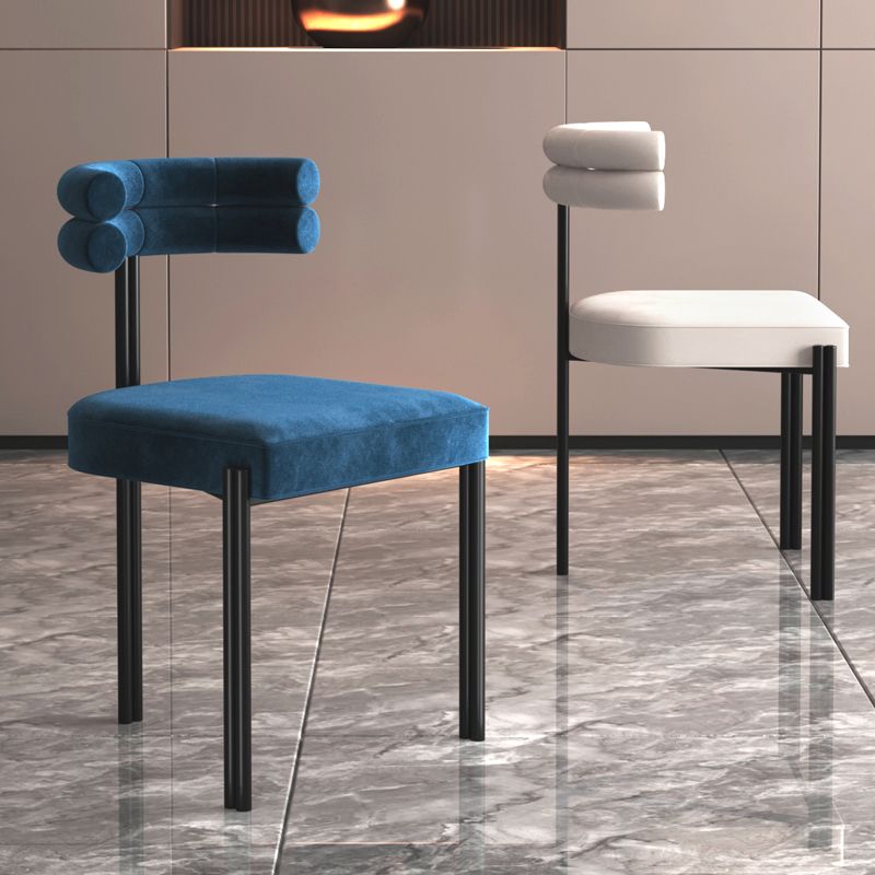 Designer Style Restaurant Velvet Side Chair Matte Finish Open Back Dining Chair Clearhalo ' kitchen&dining_furn' 'Dining Chairs' 'Dining Tables & Seating' 'dining_chair' 'furn' 'furn_dining_chair' 'Furniture' 'furniture_dining_chair' 'Kitchen & Dining Furniture' 'kitchen' 1200x1200_5995a61f-8e2c-4ef9-a6f5-32ba1641a839