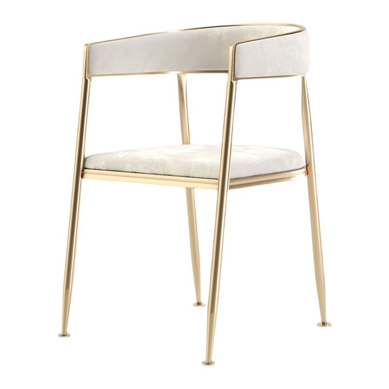 Metal Open Back Dining Side Chair Glam Style Dining Arm Chair for Home Clearhalo ' kitchen&dining_furn' 'Dining Chairs' 'Dining Tables & Seating' 'dining_chair' 'furn' 'furn_dining_chair' 'Furniture' 'furniture_dining_chair' 'Kitchen & Dining Furniture' 'kitchen' 1200x1200_5996cdda-8112-4b78-b98b-915c4ff259e2