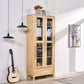 Oak mobile moderno mobile in vetro armadio display con cassetto per soggiorno