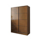 Modern Brown Wood Wardrobe Armoire Freestanding Multifunctional Wardrobe