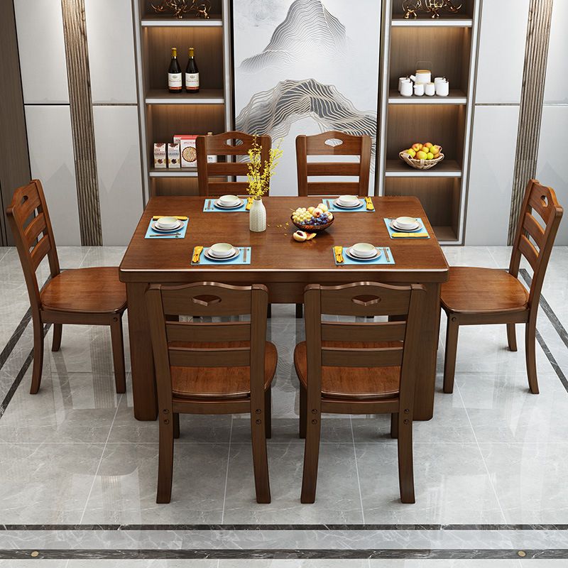 Rubberwood Solid Wood Dining Table Contemporary Dining Table Clearhalo 'Dining Tables & Seating' 'Dining Tables' 'dining_table' 'furn' 'furn_dining_table' 'Furniture' 'Kitchen & Dining Furniture' 1200x1200_59982def-684e-4df0-ac6f-c6a1bc0f1c6a