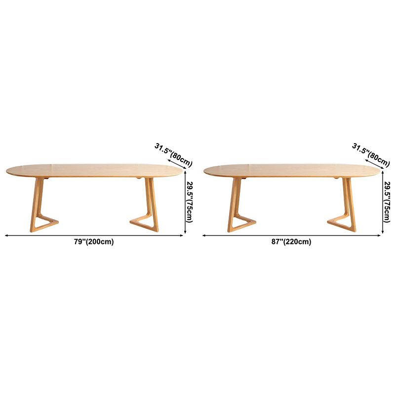 Oval Pine Solid Wood Table Modern Double Pedestal Dining Table with Wooden Base Clearhalo ' dining_table' 'Dining Tables & Seating' 'Dining Tables' 'furn' 'furn_dining_table' 'Furniture' 'furniture_dining_table' 'Kitchen & Dining Furniture' 'kitchen&dining_furn' 'kitchen' 'kitchen_dining_table' 1200x1200_59996f61-fc33-481a-8cc2-0262ce33e57e