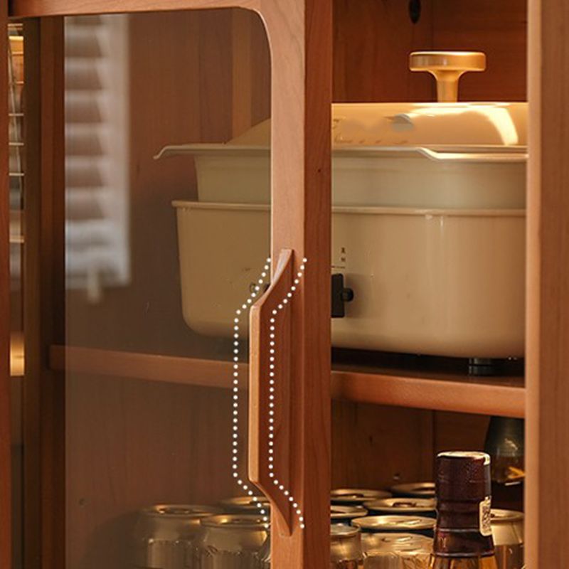 Brown Pine Wood Sideboard Modern Kitchen Dining Buffet with Doors and Drawers Clearhalo 'buffet_sideboard' 'Buffets & Sideboards' 'furn' 'furn_buffet_sideboard' 'Furniture' 'Kitchen & Dining Furniture' 1200x1200_59997067-caa6-45fd-9dca-a6ac60ef53c9