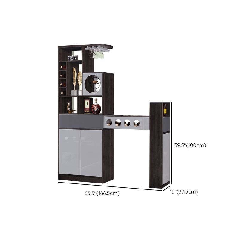 Contemporary Style 1/2 Pieces Wood Rectangular Bar Table Set for Dining Room