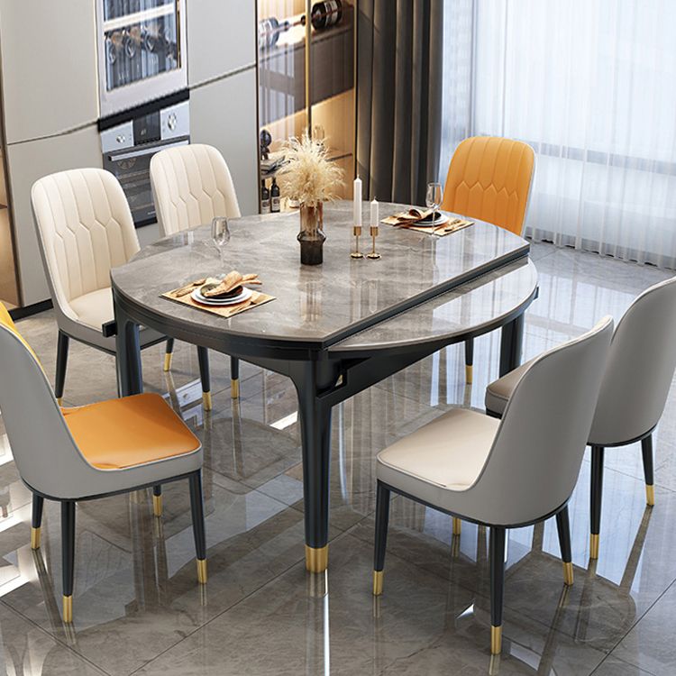 Modern Foldable Stone Dining Table Rubber Wood Legs for Dining Room Clearhalo 'Dining Tables & Seating' 'Dining Tables' 'dining_table' 'furn' 'furn_dining_table' 'Furniture' 'Kitchen & Dining Furniture' 1200x1200_599aeffc-a3f0-4d59-964a-ee14e429d346