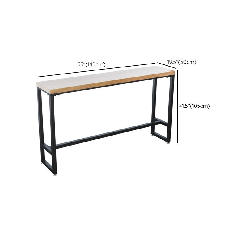 Set tavolo da bar rettangolare da pub, tavolo da bar con piano in legno massello da 1/3 pezzi e sgabelli in metallo