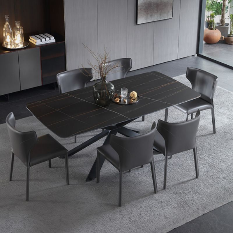 Modern Style Wingback Dining Side Chair Leather Dining Armless Chair for Home Use Clearhalo ' kitchen&dining_furn' 'Dining Chairs' 'Dining Tables & Seating' 'dining_chair' 'furn' 'furn_dining_chair' 'Furniture' 'furniture_dining_chair' 'Kitchen & Dining Furniture' 'kitchen' 1200x1200_599b9290-b1e0-4f1c-8470-ea159ed9befc