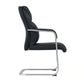 Fauteuil contemporain à accoudoirs fixes sans roues, chaise à dossier haut en cuir noir