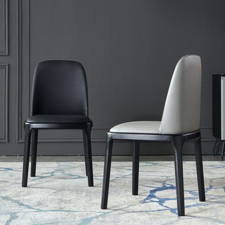 Leather Industrial Restaurant Side Chair Matte Finish Parsons Dining Side Chair Clearhalo ' kitchen&dining_furn' 'Dining Chairs' 'Dining Tables & Seating' 'dining_chair' 'furn' 'furn_dining_chair' 'Furniture' 'furniture_dining_chair' 'Kitchen & Dining Furniture' 'kitchen' 1200x1200_599bfd46-7dc4-4c3a-bbc9-3c8418ddf3e4