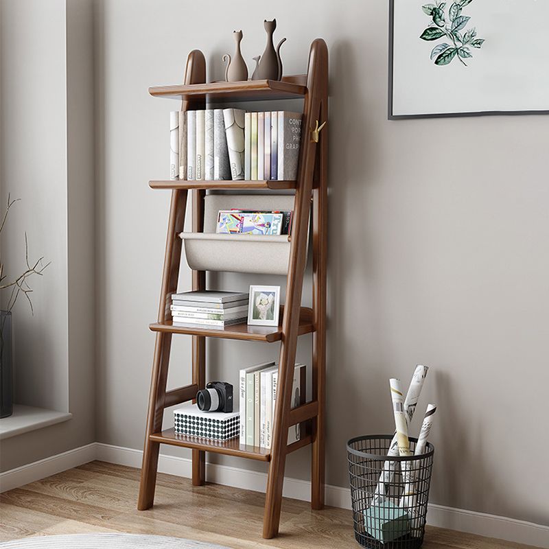 Moderne ladder boekenplank houten open back boekenkast voor studieruimte
