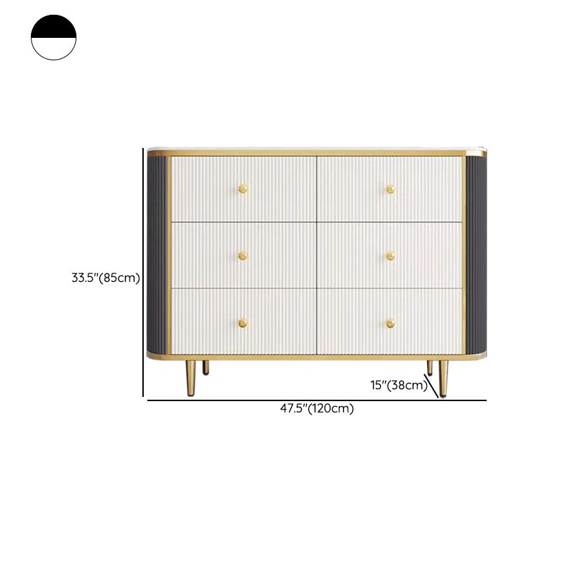 Cuffet da pranzo in stile glam Stone 33 "H buffet latestine con cassetti