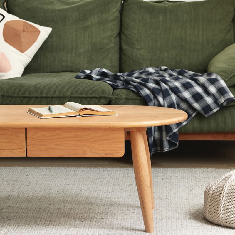 4 Legs Coffee Table Solid Wood Cocktail Table with 2 Storage Drawers Clearhalo 'Coffee & Accent Tables' 'Coffee Tables' 'coffee_tables' 'furn' 'furn_coffee_tables' 'Furniture' 'Living Room Furniture' 1200x1200_59a2ca07-e13e-4e1c-aebe-da8d897e02b8