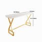 White and Gold Counter Set 1/2/3/5 Pieces Rectangle Trestle Glam Bar Table Set Clearhalo 'Bar Furniture' 'furn' 'furn_home_bar_bar_sets' 'Furniture' 'Home Bars & Bar Sets' 'home_bar_bar_sets' 'Kitchen & Dining Furniture' 1200x1200_59a3bb58-1821-4dd8-abf4-492370da3bf3