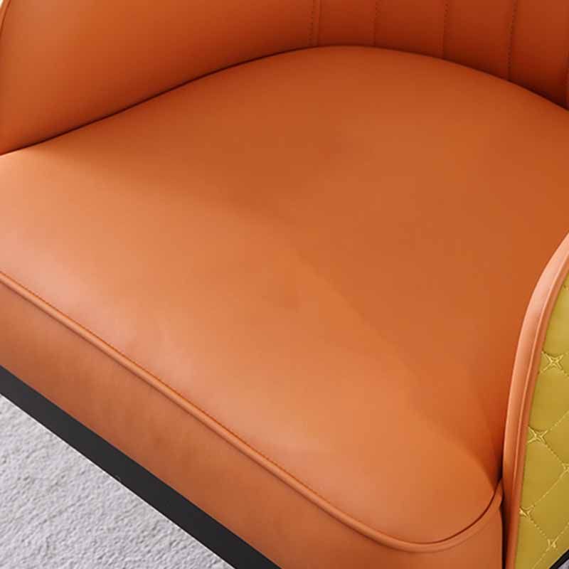 Minimalist Solid Back Arm Side Chairs Upholstered Leather Dining Chair Clearhalo ' kitchen&dining_furn' 'Dining Chairs' 'Dining Tables & Seating' 'dining_chair' 'furn' 'furn_dining_chair' 'Furniture' 'furniture_dining_chair' 'Kitchen & Dining Furniture' 'kitchen' 1200x1200_59a447a0-7186-4589-8a24-42e819e631ca