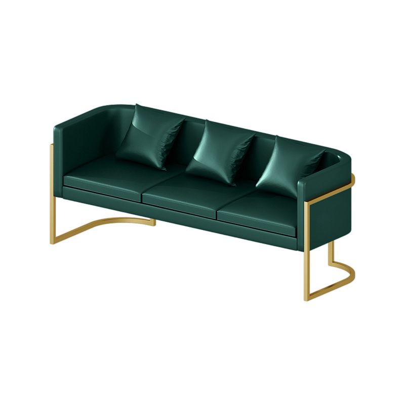 Modern Tuxedo Arm Sofa in Gray/White/Green, Leather Sofa with Pillow Clearhalo 'Furniture' 'furniture_sofas' 'kitchen' 'kitchen_sofas' 'Living Room Furniture' 'Sofa' 'sofas' 1200x1200_59a4d0b7-f92a-4154-8316-538889a9c501